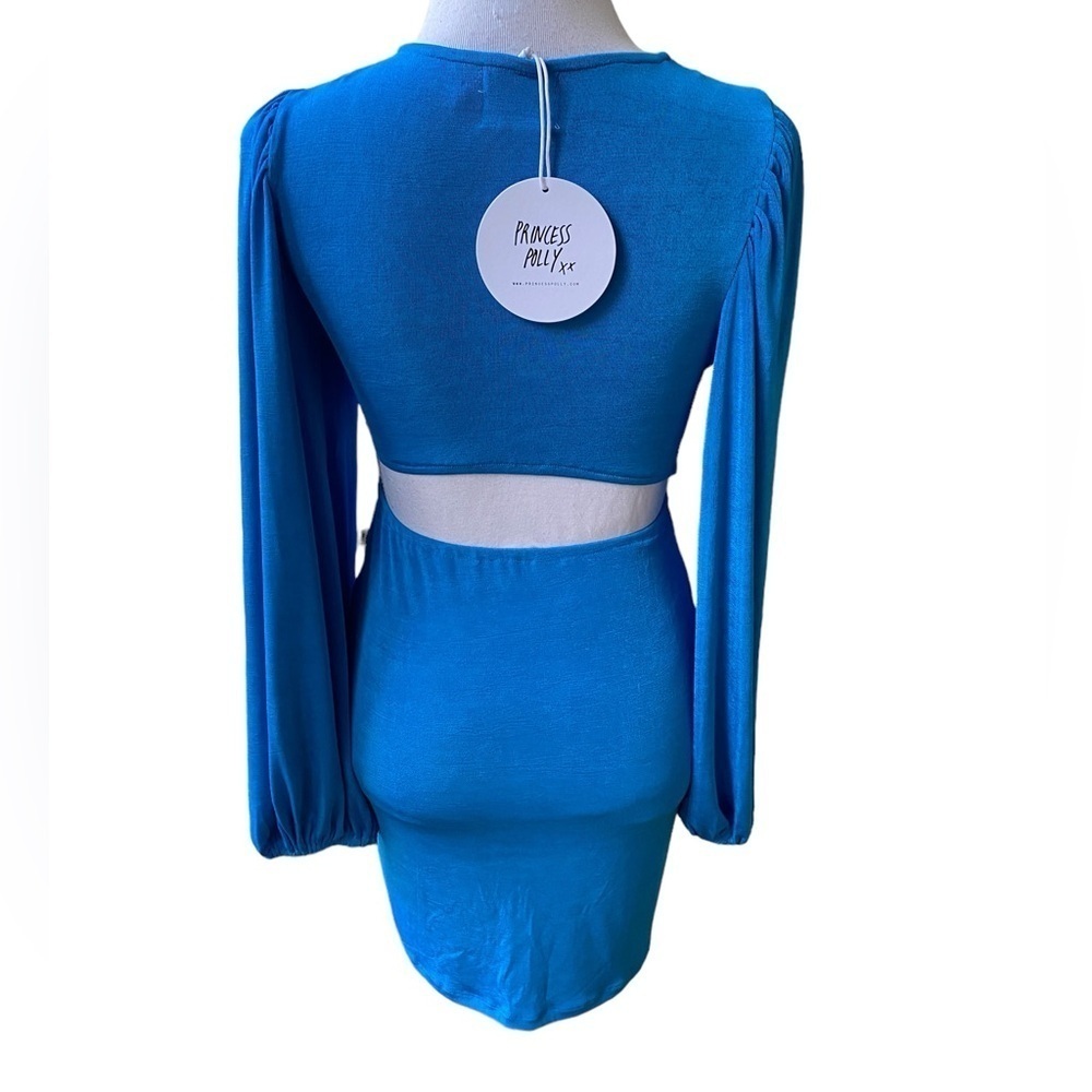 Princess Polly Women's Size 8 Blue Long Sleeve Cut Out Party Dress  New with Tag - Picture 7 of 16